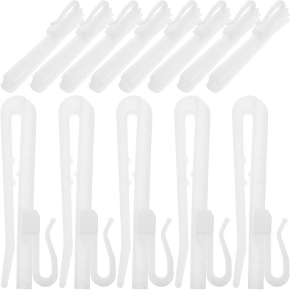 MUSEYA 50Pcs Sturdy White Curtain Hooks Pom Material for Home Window and Door Curtains