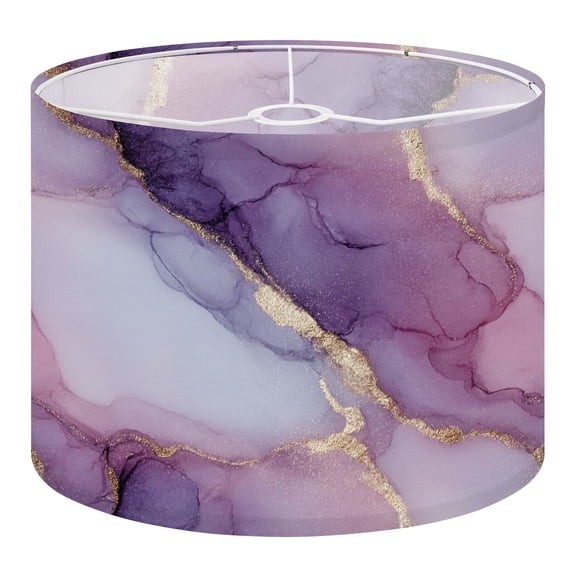 Linen Drum Lampshades Abstract Purple Gold Marble Fluid Art Swirls 13"x13"x10" Light Shade for Table Lamps Floor Lamp Shades Lampshade Replacement Assembly Required