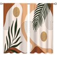 thumbnail image 5 of Boho Abstract Window Curtains Mid Century Rod Pocket Modern Leaves Brown Curtain Drapes Geometric Curtains for Bedroom Living Room Treatment 2 Panels 42Wx63H Inch, 5 of 6