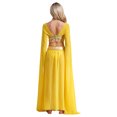 thumbnail image 2 of TSSOE 2Pcs Women Egypt Queen Cosplay Costume Halloween Ancient Rome Crop Top Split with Skirt Set Gold S, 2 of 5