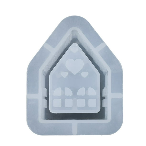 Bewildely Materiales del molde del silicón del candelero de la casa del amor del gel de silicona fáciles a no fáciles de deformar y romper Artesanía