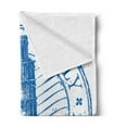 thumbnail image 2 of Italy Soft Flannel Fleece Blanket, Leaning Tower of Pisa in Italy Historic Landmark Watercolour Illustration, Cozy Plush for Indoor and Outdoor Use, 50" x 60", Azure Blue and White, by Ambesonne, 2 of 5