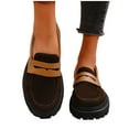 thumbnail image 4 of Hinvhai Womens Loafers Shoes,Platform Chunky Loafer Soft Sole Comfortable Slip On Work office Business Casual Dress Shoes Brown 9(42), 4 of 9