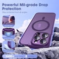 thumbnail image 7 of NEOYFC for with iPhone 11 Pro Max Case with Built-in Camera Lens Protectors Translucent Magnetic 11 Pro Max Phone Case 6.5" [Compatible with Mag-Safe][Great Grip Feeling], Purple, 7 of 7
