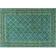 thumbnail image 1 of Ahgly Company Machine Washable Indoor Rectangle Persian Turquoise Blue Traditional Area Rugs, 5' x 7', 1 of 4