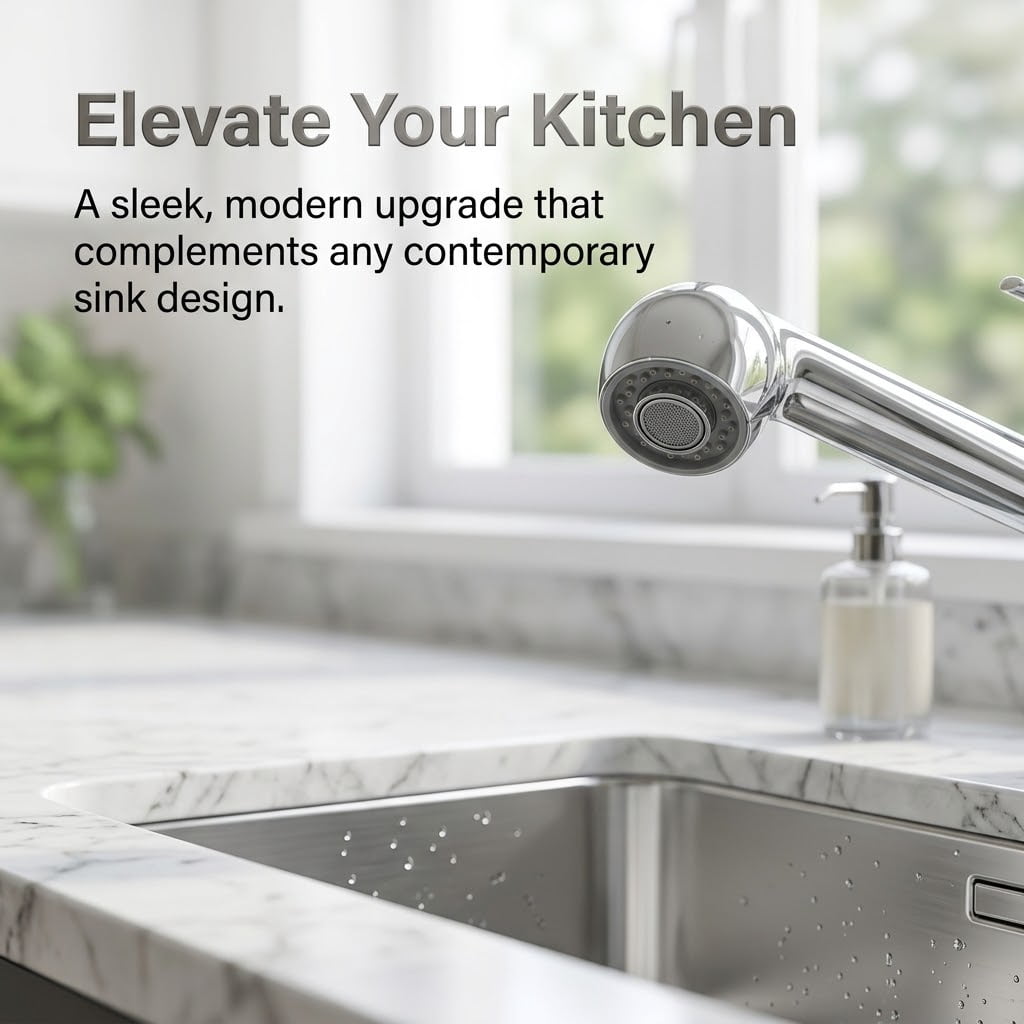 LAZIOEGR Dual-Mode ABS Kitchen/Bathroom Pull-Out Faucet Nozzle with Copper Outlet – Bubble & Shower Spray, Kitchen Easy G1/2 Fit