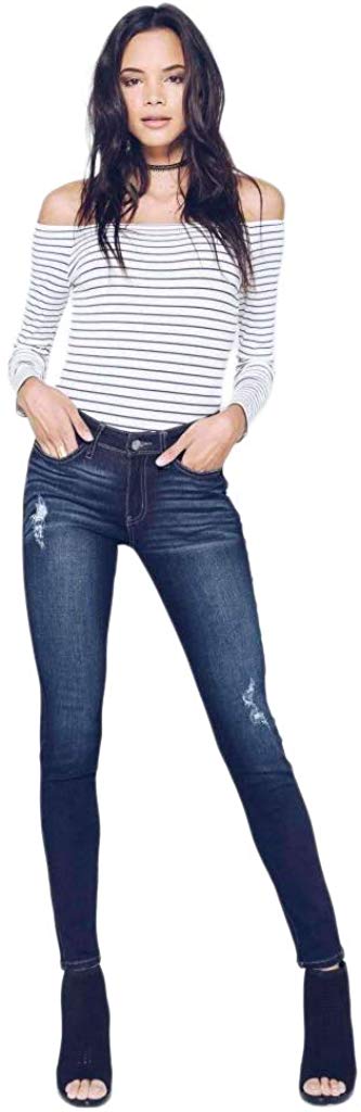 Kancan Women's Distressed Mid Rise 
