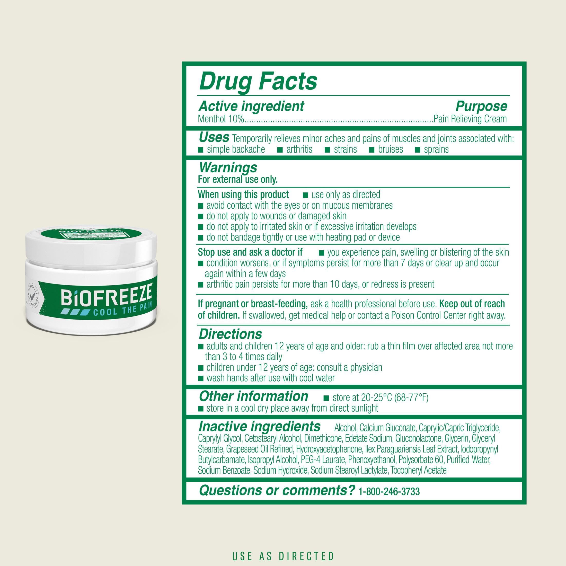 Biofreeze Pain Relief Cream, for Back Knee Muscle Joint and Arthritis Pain, 3 oz Menthol - image 2 of 11