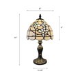 thumbnail image 6 of Tiffany Mini Table Lamp White Stained Glass Flowers for Living Room Bedroom Bedside 8" D*8" W*15" H, 6 of 6