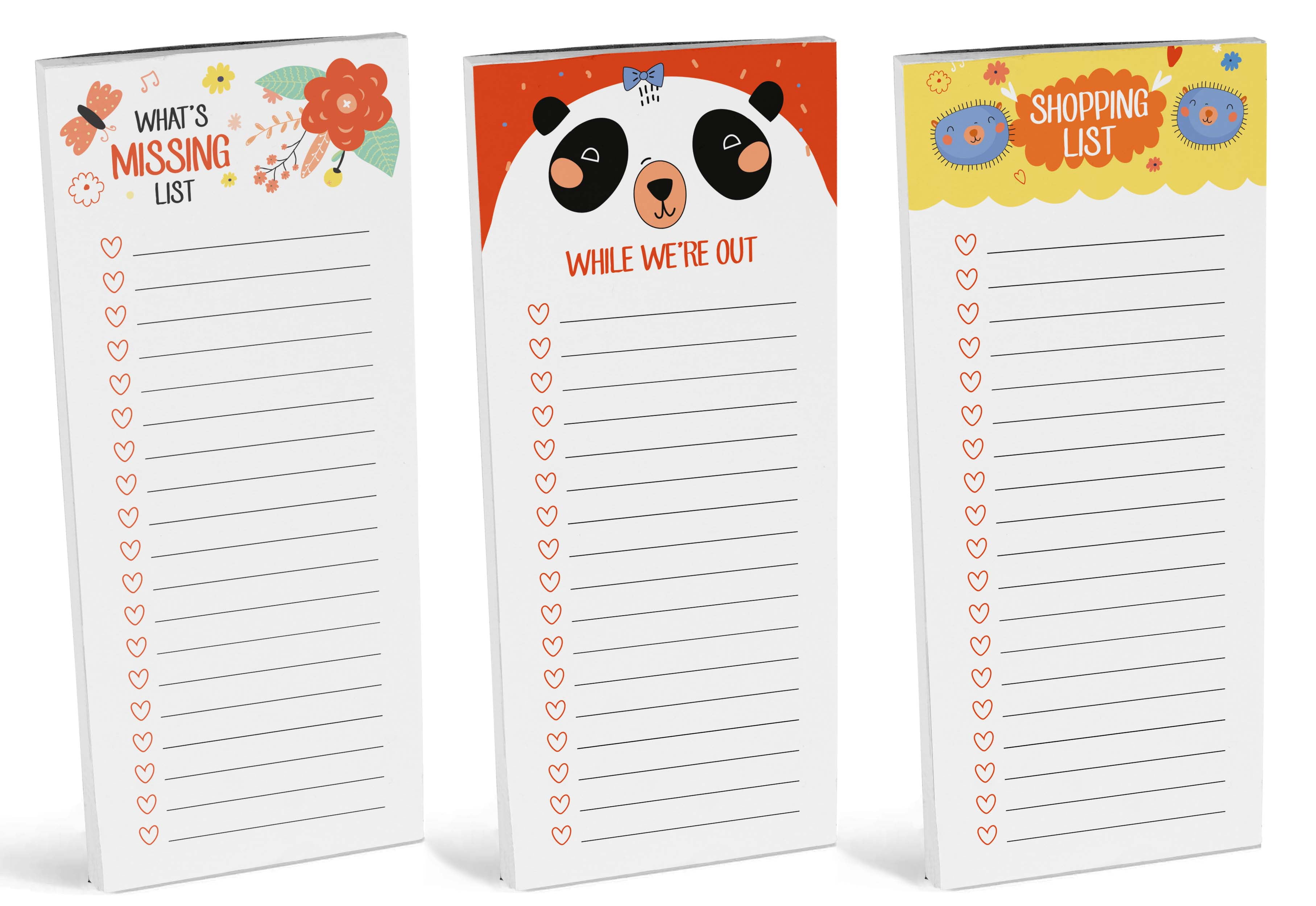 Inkdotpot Pack of 3 Magnetic Fridge To-Do List Notepads- Magnetic Memo Pads For Refrigerator-(50 Sheets Each)-9A