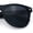 Matte Black - Black, variant on Mens Iconic Hipster Horn Rim Plastic Sunglasses [White - Red Mirror]
