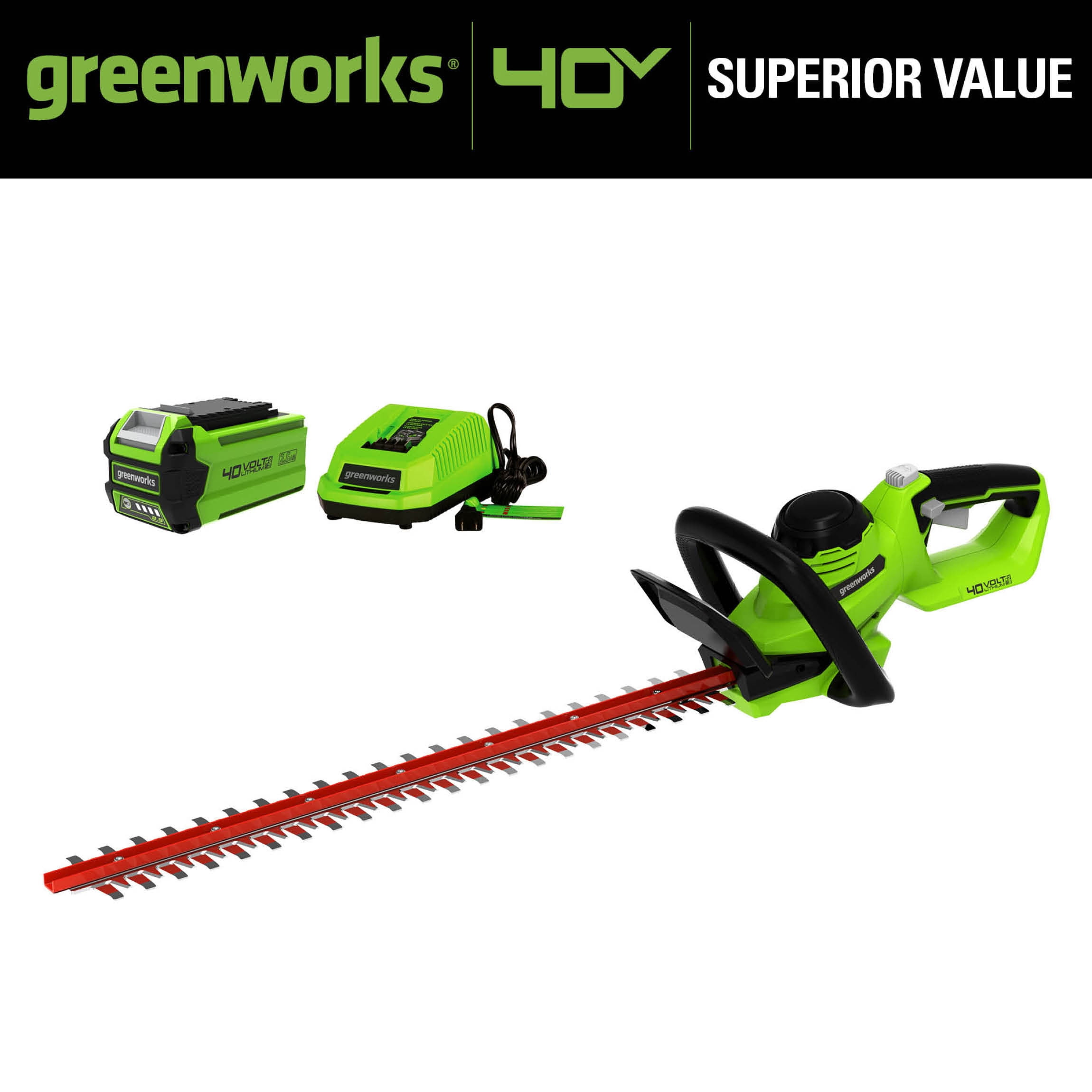 Greenworks 40 volt hedge trimmer deals