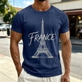 thumbnail image 3 of Paris T Shirts for Men Summer Short Sleeve Crewneck Loose Casual T-Shirts France Paris Graphic Tees Travel Vacation Shirt, 3 of 5