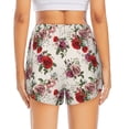 thumbnail image 2 of Lsque Rose Flowers Printed Women's Running Shorts with Liner Pockets,Elastic Quick Dry Workout Athletic Gym Yoga Shorts,Womens High Waist Shorts-, 2 of 9