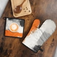 thumbnail image 5 of Orange and Grey Abstract Art Artwork Kitchen Oven Mitt and Pot Holder Sets 2 Pcs for Baking, Cooking and Grilling, Heat Resistant Up To 392 °F, 5 of 7