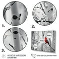 thumbnail image 3 of Designart "Forest Guardian Monochrome Red Grey Bird II" Animals Floater Framed Canvas Print, 3 of 7
