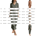thumbnail image 3 of Women's Linen Cotton Two Piece Set, V Neck Half Sleeve Button Down Top & Drawstring Wide Leg Pants, Breathable Casual Outfit Set for Work Office and Daily Wear Green XXL, 3 of 4