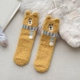 thumbnail image 3 of VONCOS Yellow Bear Socks for Women, Plush Fuzzy with 3D Ears, Cozy Animal Novelty Lounge Socks Cute Gift, 3 of 3