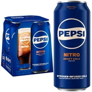 Pepsi Cola Nitro Original Draft Soda Pop, 13.65 fl oz 4 Pack Cans