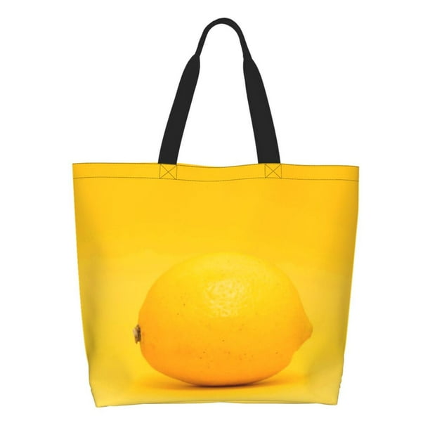 Disketp Yellow Lemon Bolsa Tote Estampada para Mujer, Bolso de Hombro y de Mano para Compras y Viajes