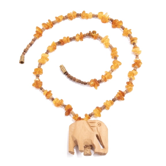 USA KIZIMA Baltic amber necklace Handmade with elephant pendant