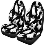 FMSHPON Set of 2 Car Seat Covers Halloween Ghost Universal Auto Front Seats Protector Fits for Car,SUV Sedan,Truck