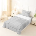 thumbnail image 3 of Castle Fairy Minimalist Stripes Twin Sheets 3pcs,Geometric Thin Line Texture Bedding,Light Gray White,1 Flat Sheet, 1 Fitted Sheet and 1 Pillowcase, 3 of 7