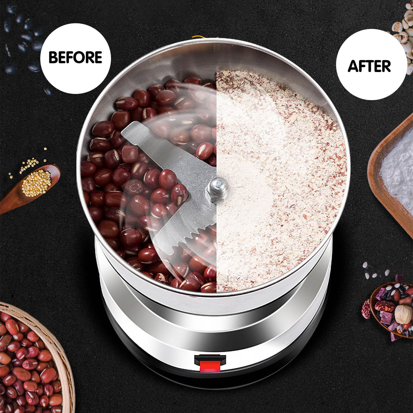 Yuehao Cooking Utensils 200W Electric Multifunction Food Grinder Milling Machine Grinder Small Ultra-Fine Stainless C