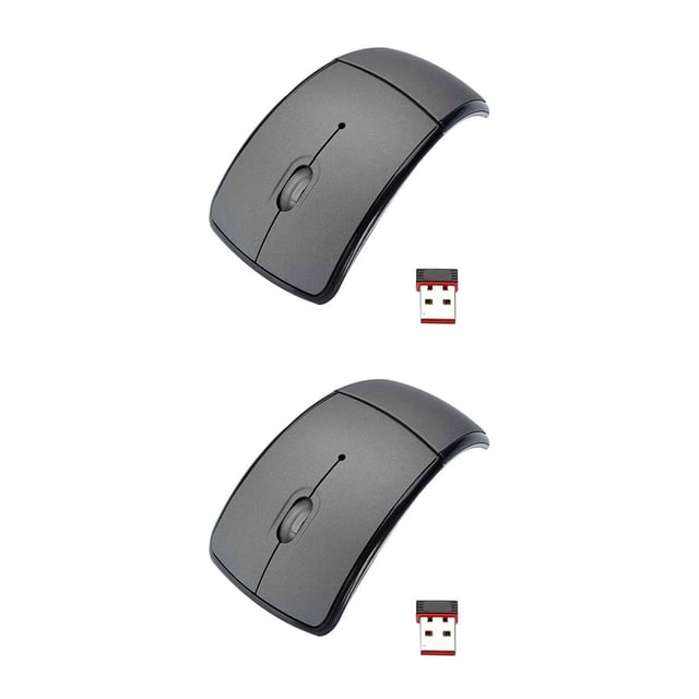 Sidaley Wireless Folding Mouse Work Replacement Portable PC Travel Gamer Accessory Cordless Portable Desktop External Mice gris 2Conjunto