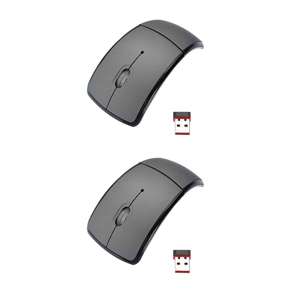 Sidaley Wireless Folding Mouse Work Replacement Portable PC Travel Gamer Accessory Cordless Portable Desktop External Mice gris 2Conjunto