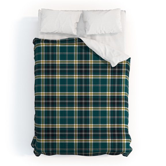 Society6 Headmaster Plaid Teal by Heather Dutton Comforter