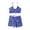 Blue, variant on Brown Bikini Sets For Women Summer Casual Two Piece Retro Floral Print High Waist Boxer Swimming Trunks Suspenders Drawstring Lace Up Top For Beach Play