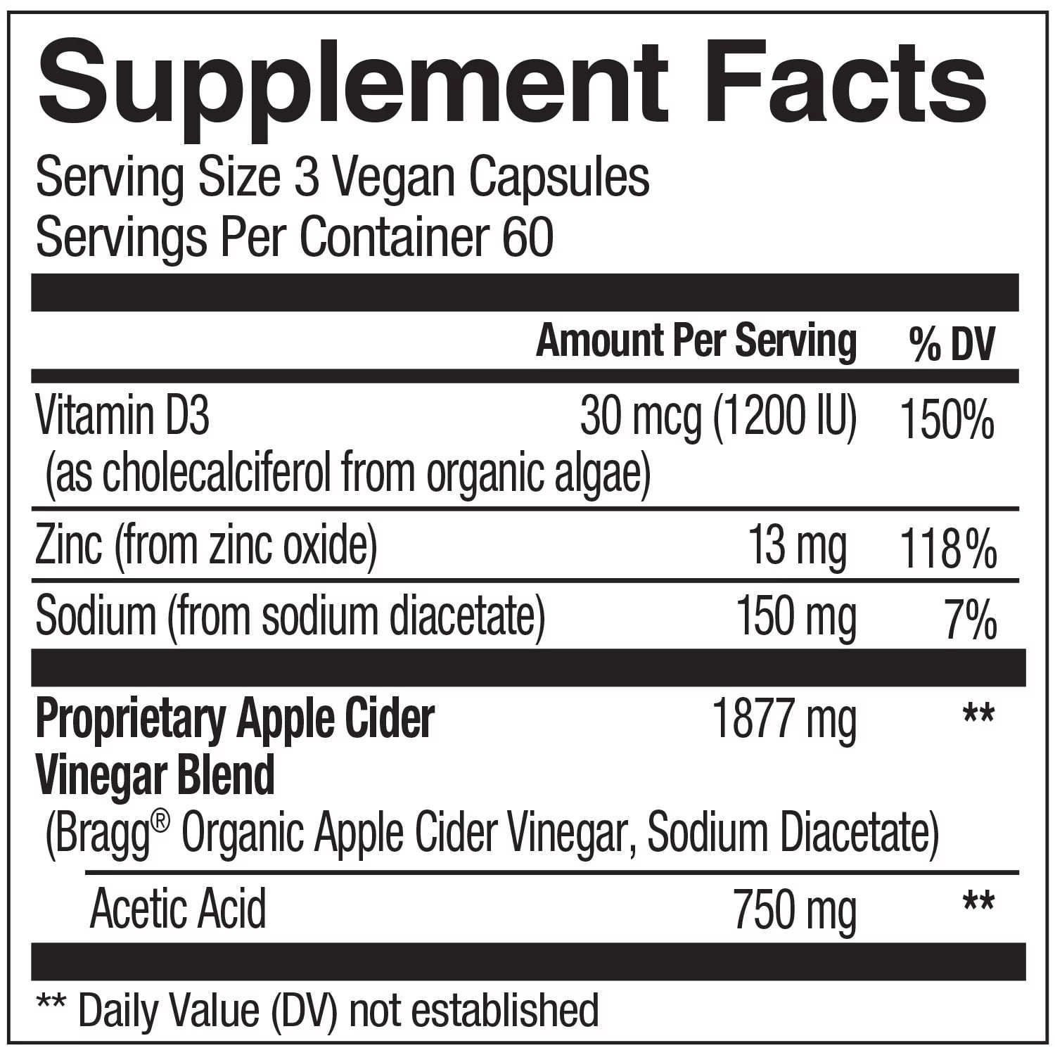 Bragg Apple Cider Vinegar, 180 Capsules