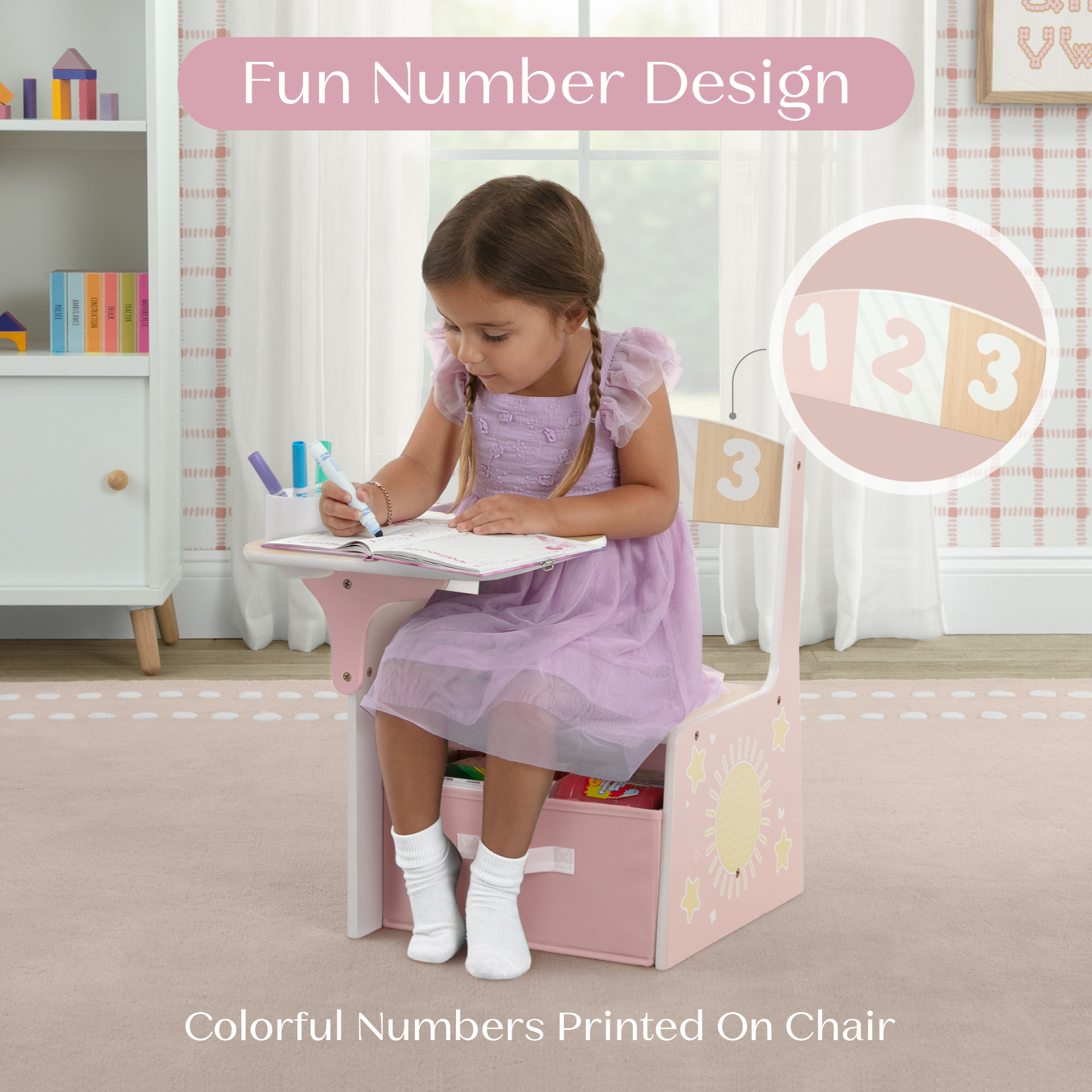 Delta Children 123 Numbers Chair Desk with Storage Bin photo 4