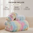 thumbnail image 4 of EMME Faux Fur Duvet Cover Queen Size, 3 Pieces Ultra Soft Fluffy Comforter Cover, Cozy Warm for Winter, Luxury Shaggy Bubble Bedding Sets , 1 Duvet Cover & 2 Pillow Shams (Queen, Rainbow)), 4 of 5