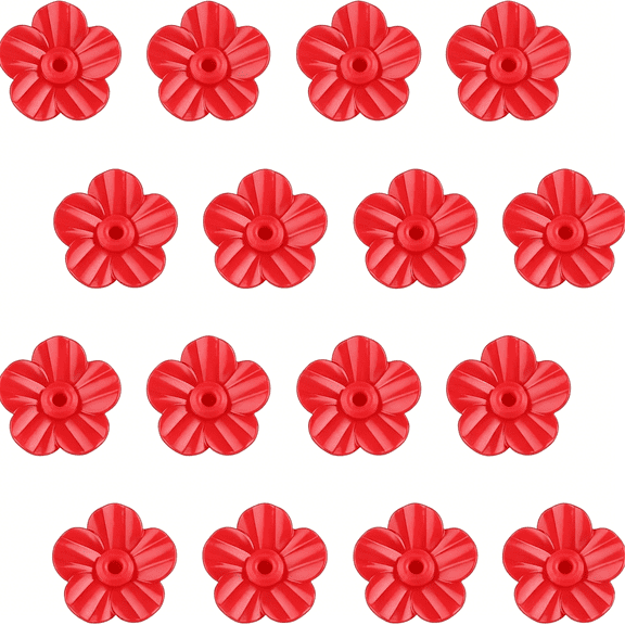 ACDANC 16 Pieces Humming Bird Feeders Flowers for Outdoors Red Hummingbird Replacement Flowers Bird Feeder Replacement Parts Pet Feeding Ports Bee Guards for Hummingbird Feeders