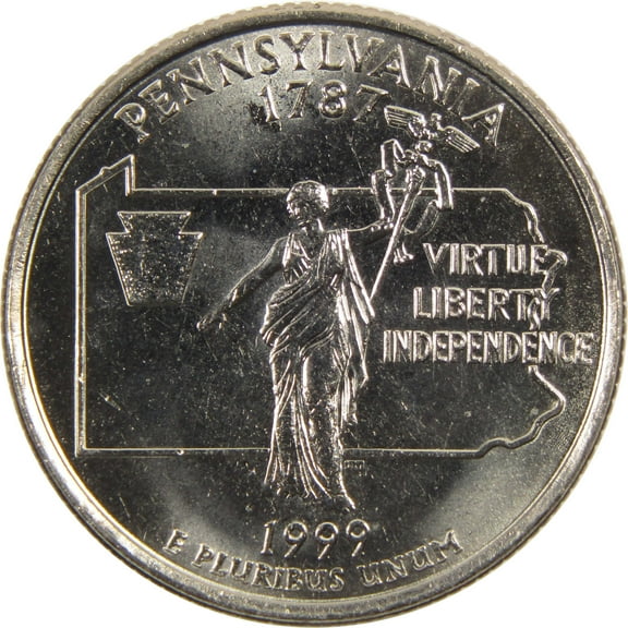 1999 D Pennsylvania State Quarter BU Uncirculated Clad 25c Coin