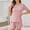 01 Pink, variant on Weiqire Pajamas for Women, 2 Piece Soft Short Sleeve Top and Shorts Sleepwear Round Neck Pjs Lounge Set with Pockets