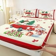 thumbnail image 3 of Manfei Red Truck 3pcs Twin Sheet Sets,Xmas Snowman Twin Fitted Sheet,Happy New Year Breathable Flat Sheet,Christmas Bedroom Decoration, 3 of 7