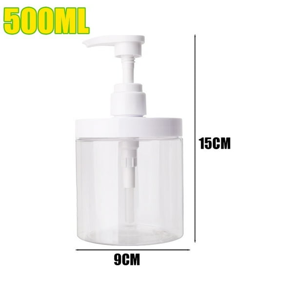 500/1000ml Plastic Pump Bottle Wide Mouth Pump Dispenser Portable Large Capacity Refillable Bottles Travel Shower Soap Dispenser