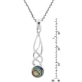 thumbnail image 3 of Celtic Intertwined Rainbow Abalone Shell Drop Sterling Silver Necklace, 3 of 6