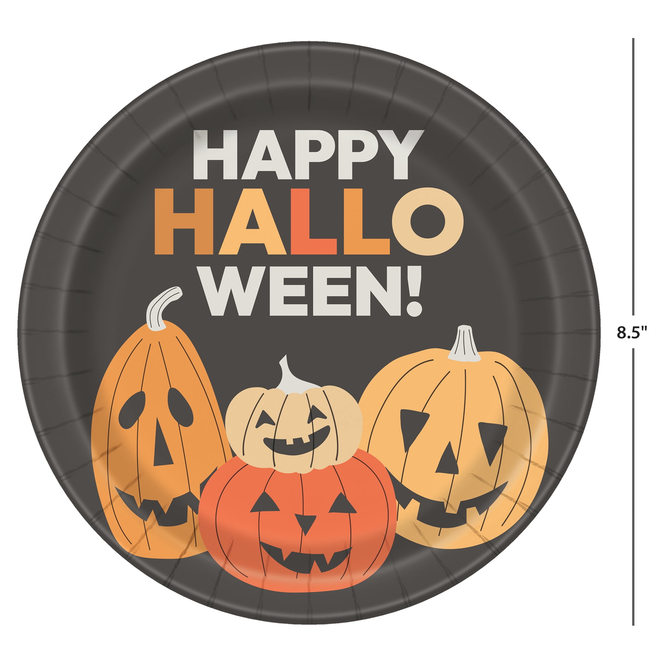 30 Count 9IN Smiling Pumpkins "Happy Halloween" Plates by Way to Celebrate