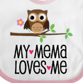 thumbnail image 4 of Inktastic Mema Loves Me Girl Owl Girls Baby Bib, 4 of 4