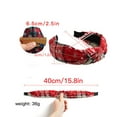 thumbnail image 2 of Tao Tao Christmas Knotted Plaid Headbands Vintage St. Patrick's Day Hair Band Retro Wide Check Fashion Headband for Women Girl Christmas Hair Accessories Green Free Size, 2 of 2