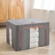thumbnail image 4 of Compartimientos de almacenaje Organizadora Plegable Contenedor 24L Contenedor Durable a Prueba de Polvo Portátil Cremallera Resistente Bolsa de Almacenamiento de Ropa , Gris, 4 of 9