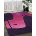 thumbnail image 3 of Ahgly Company Machine Washable Indoor Rectangle Transitional Dark Magenta Purple Area Rugs, 5' x 7', 3 of 7