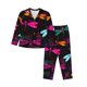 thumbnail image 1 of Fotbe Colorful Dragonflies Conjunto de Pijama de Manga Larga para Mujer con Estampado, Ropa de Dormir de 2 Piezas, Conjunto de Casa Suave y Cómodo con Bolsillos-Small, 1 of 7