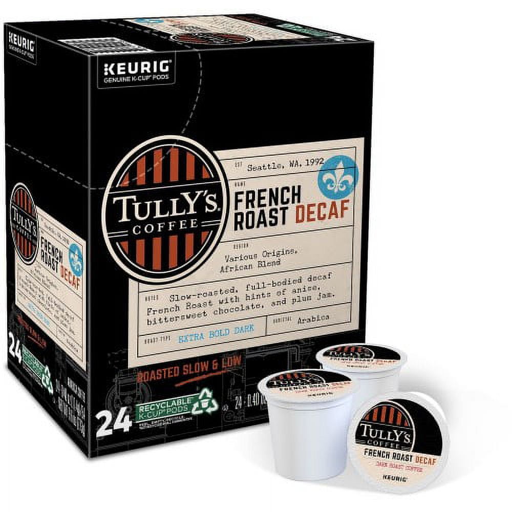 Tully's Coffee French Roast Decaf Coffee K-Cups, 24/Box, Each