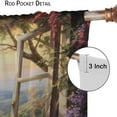 thumbnail image 5 of Vintage Window Scenery Plant Flower Blackout Curtain, Butterfly Vine Window Scenery Art Deco Landscape Bedroom Kitchen Curtain, Beautiful Forest Curtain 2 Pieces 42x54in, 5 of 5