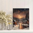 thumbnail image 2 of Qisvanset 12x16 Inch Winter City Christmas Canvas Wall Art, Vintage Cottagecore Holiday Wall Decor, 2 of 5